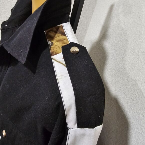 Realtree Black Shirt Mens L Legendary Whitetails Camo Long Sleeve Country Dressy - Picture 2 of 9